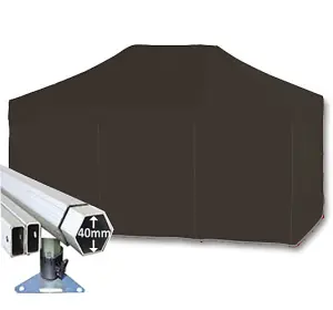 3m x 4.5m Extreme 40 Instant Shelter Pop Up Gazebos Frame, Canopy & Sides - Black