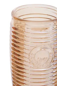 Interiors by Premier Set of 4 Gold Ribbed Glass Tumblers, Stylish Set of 4 Glasses, Ribbed Glassware Set, Gold Drinking Glasses