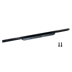 Long Profile Pull Handle for Furniture Wardrobe, Kitchen Cabinet, TV Unit, Drawer(1, Black)