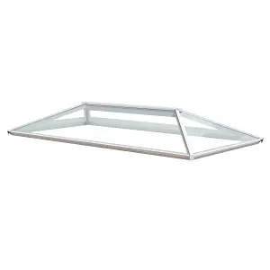 Atlas White Contemporary Roof lantern with Self Clean Solar Blue glass, (L)2.25m (W)1.5m (H)460mm