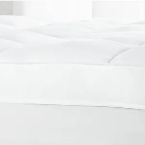 Luxury Loft Mattress Topper with Hollowfibre Fill, 100% Cotton Cover & Elasticated Straps - Size King, H12.5 x W150 x D200cm