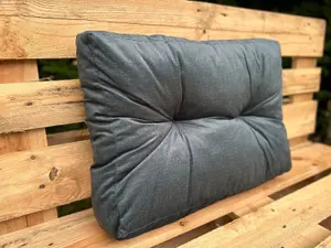 Garden Outdoor Cushion Bench Pad Pallet Corner Sofa Infill Black Velvet Tufted