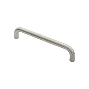 2x Round D Bar Door Pull Handle 322 x 22mm 300mm Fixing Centres Satin Steel