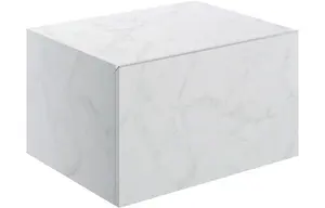 Aquarius Marblesque One Drawer Storage Unit and Console Shelf 600mm White Marble Effect