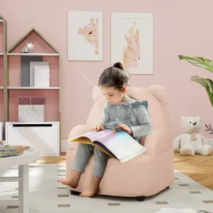 AIYAPLAY Kids Armchair, Bear Shaped Toddler Chair for Bedroom - Pink