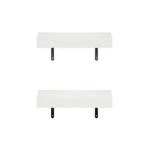 Beyhan Wall Mounted Floating Display Shelves, Set of 2 White Texture / 4.19cm H x 37.01cm W x 23.8cm D