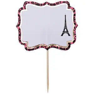 Amscan A Day In Paris Cocktail Sticks White/Black/Pink (One Size)