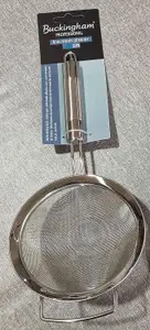 Buckingham Stainless Steel Fine Mesh Sieve 18 cm with Cook's Handle