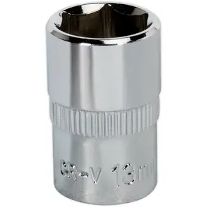 Premium 13mm Forged Steel Drive Socket with Polished Chrome Finish