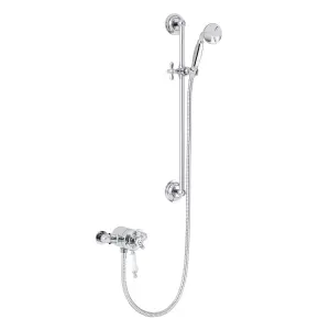 Heritage Highbrook Gloss Chrome effect Single-spray pattern Exposed & Adjustable Shower kit