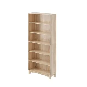 URBNLIVING 180cm Height Oak 6 Tier Wooden Bookcase Shelf Storage Display Shelving Unit