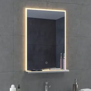 Nexus LED Illuminated Bathroom Mirror with Wireless Phone & Toothbrush Charger (H)700mm (W)1200mm