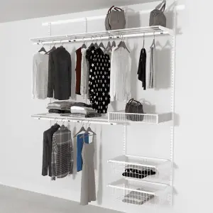 Open Wardrobe System with 2x Baskets 185cm (W)