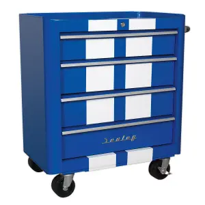 Retro Style Topchest, Mid-Box & Rollcab Combination 10 Drawer Blue White (Sealey AP28COMBO2BWS)