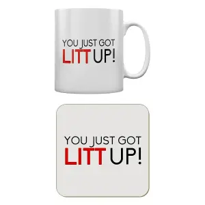 Grindstore You Just Got Litt Up Mug & Coaster Set White (One Size)