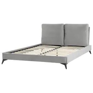 Velvet EU King Size Bed Grey MELLE