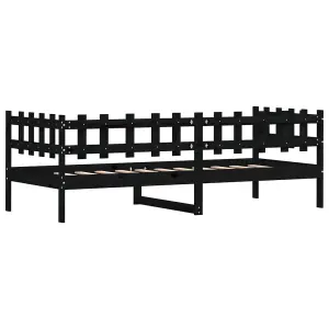 Berkfield Day Bed Black 90x200 cm Solid Wood Pine