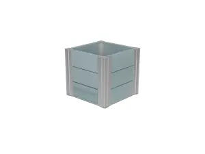 Winawood Wood Effect Small Cube Planter - Powder Blue