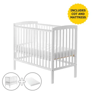 Kinder Valley Sydney Compact Cot White with Kinder Flow Mattress