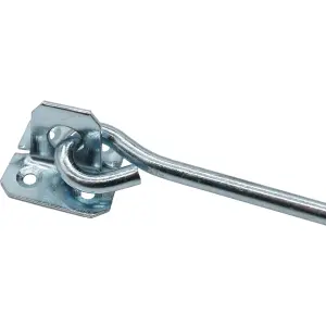 EAI Long Cabin Hook Strong Hold Back Gate or Door Hook Wire Pattern Steel - 250mm - Zinc