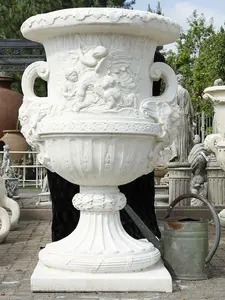 Giant Greek design Stone cast Vase with Column