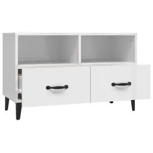 Berkfield TV Cabinet High Gloss White 80x36x50 cm Engineered Wood