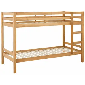 Io European Single (90 x 200cm) Solid Wood Standard Bunk Bed Stain Wax