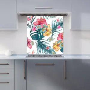 Spring Summer Flowers Premium Glass Kitchen Splashback W900mm x H650mm