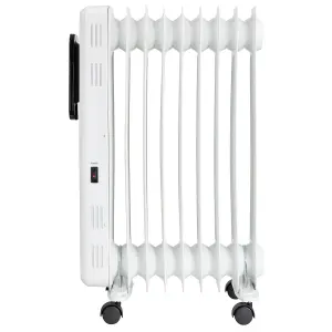 Russell Hobbs Electric Heater 2000W White Digital 9 Fin Oil Filled Radiator with Remote & 2 Year Guarantee RHOFR2009-D