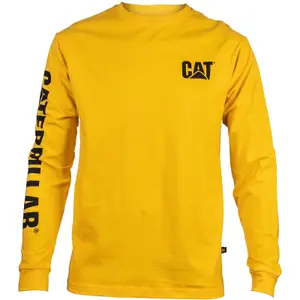 Caterpillar - Trademark Banner Long Sleeve T-Shirt - Yellow - Tee Shirt - M