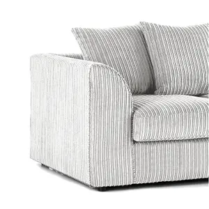 Luxor Jumbo Cord Silver Fabric 3 Seater Sofa