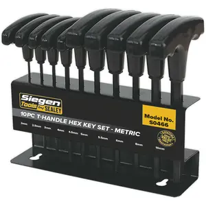 Complete 10 Piece T-Handle Hex Key Set in Multiple Sizes for Ultimate Versatility