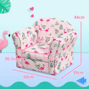 AIYAPLAY Kids Sofa Chair with Flamingo Design for Bedroom, Playroom, Pink