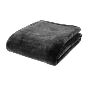 Catherine Lansfield Raschel Velvet Touch 130x170cm Blanket Throw Black