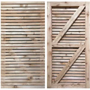 Cedar Slatted Gate Single - 2.4m Wide x 1.8m High Right Hand Hung