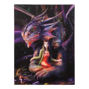 Anne Stokes Spirit Dragon Canvas Plaque Multicoloured (25cm x 19cm)