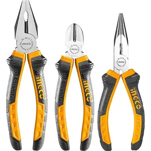 3Pcs Pliers Set - 8" Combination - 6" Long Nose Pliers - 6" Diagonal Cutting PLiers