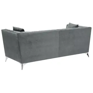 Beliani Modern Velvet Sofa Set Grey GAULA