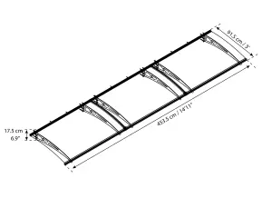 Palram - Canopia Altair Door canopy, (H)175mm (W)4535mm (D)915mm