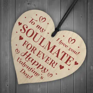 SOULMATE Gift For Valentines Wood Heart Gift For Women Gift For Men Him Her