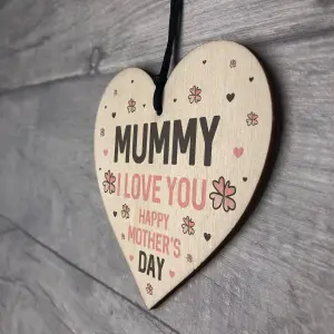 Mothers Day Gift for Mummy Wood Heart Thank You Gift For Her Daughter Son Keepsake