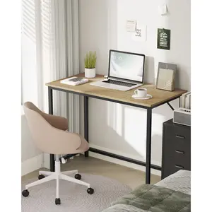 Jana Desk Atural Oak/Black / 76cm H x 80cm W x 50cm D