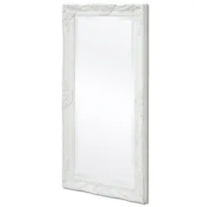 Berkfield Wall Mirror Baroque Style 100x50 cm White