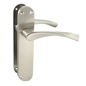 Monja Astrid Door Handles Arched Lever Satin Latch Hinges Pack