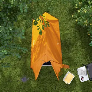 Outsunny Double Layer Camping Tent for 1-2 Man, 2000mm Waterproof, Orange