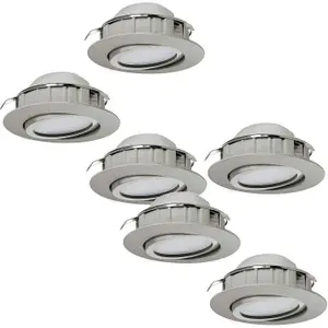 2 PACK 3 PACK Flush Ceiling Downlight Satin Nickel Adjustable 6W Built in LED