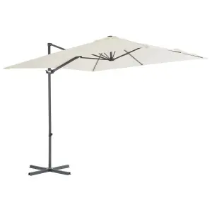 Berkfield Cantilever Umbrella with Steel Pole 250x250 cm Sand