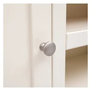 Maggiori Off White 2 Door TV Cabinet Chrome Knob