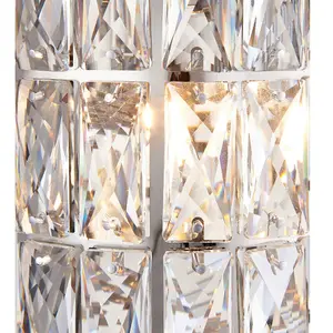 Crystal LED Wall Light Chrome & Clear Glass Shade Pretty Dimmable Lamp Fitting