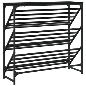 Shoe Rack Black 90x30x85 cm Engineered Wood